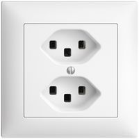 UP-Steckdose 2×T23 16A EDIZIOdue weiss, mit Steckklemmen