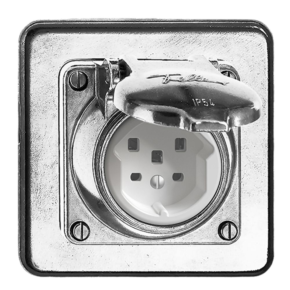 Prise ENC mouillé T25 16A Al nature FH avec bornes enf.