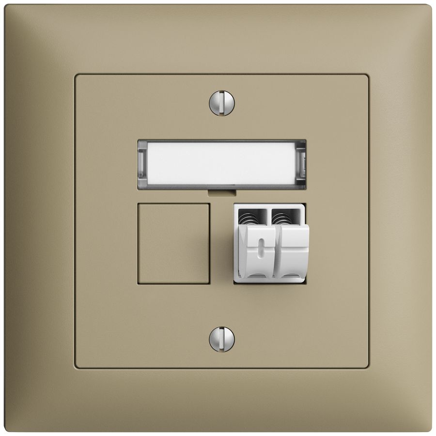 Prise audio ENC Push Type EDIZIOdue FMI, 1×, kit d'inscription, sand