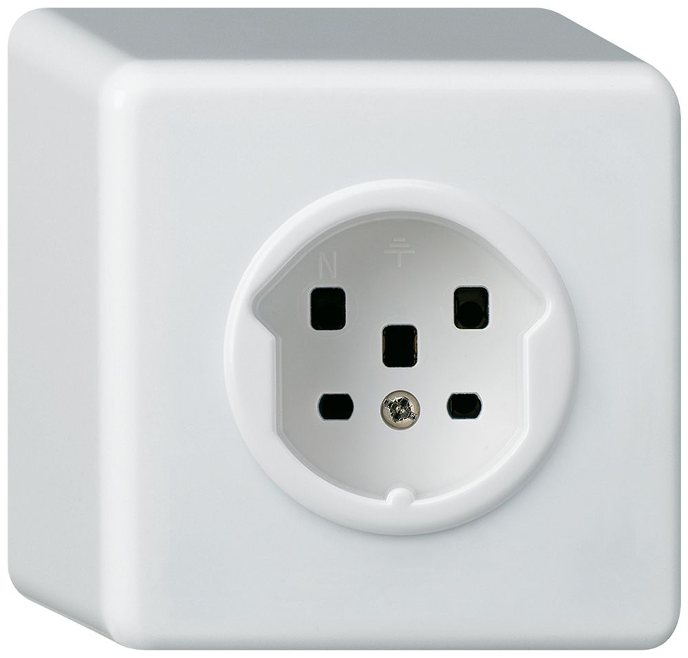 AP-Steckdose basico T25 weiss Schraubklemmen