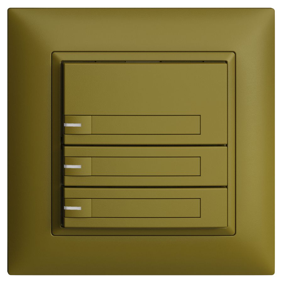 Poussoir KNX RGB ENC EDUE FMI, 250mW, a.LED RGB, papier, 3×pouss., 1×touche, ov