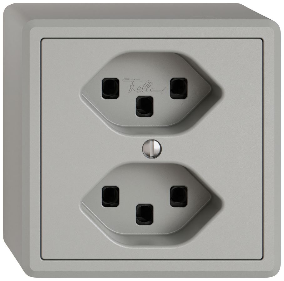 AP-Steckdose EDIZIO.liv SNAPFIX® 2×T23 hgu