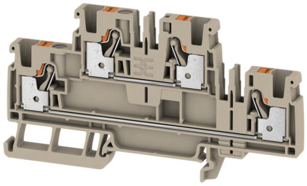 Mehrstock-Reihenklemme Weidmüller A2T PUSH IN 4mm² 2 Etagen beige