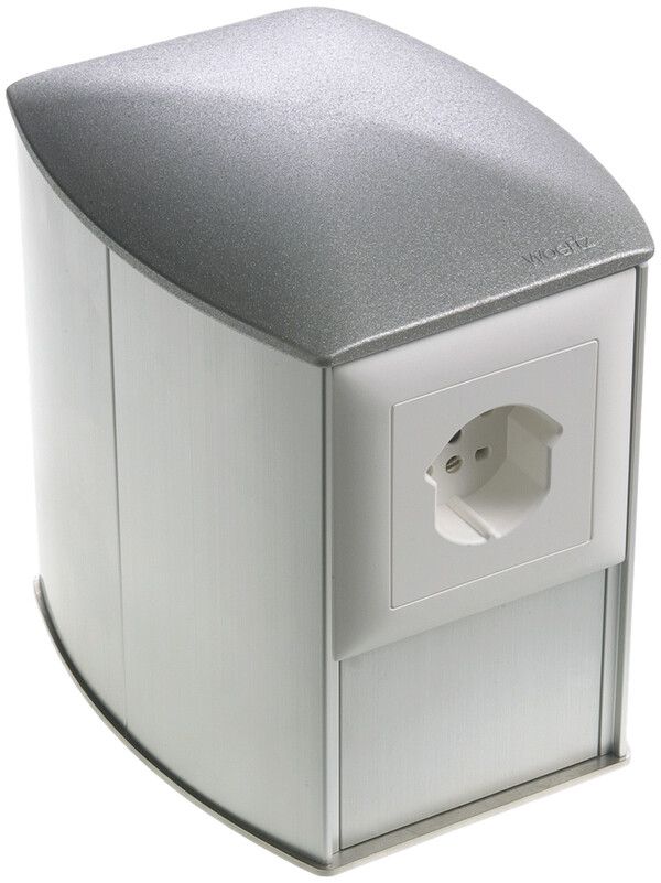 Potelet de raccordement Ellipse h=150 anod. avec 1 boîte NIS IP20