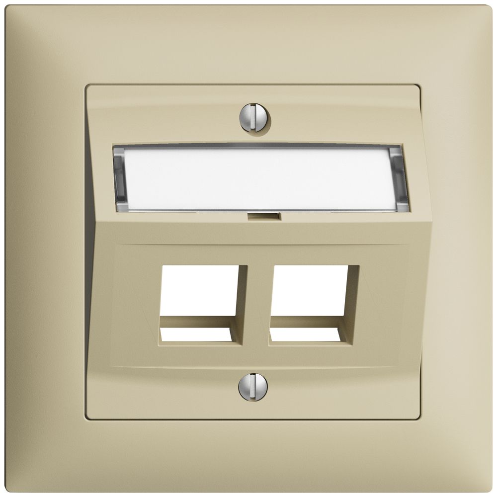 UP-Montageset EDIZIOdue FMI, mit Schrägauslasshaube, für 2×Keystone, vanille