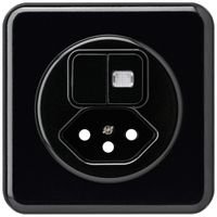 UP-Frontset basico 86×86mm schwarz mit 1 Linse für Kleinkombi S1/Typ 13