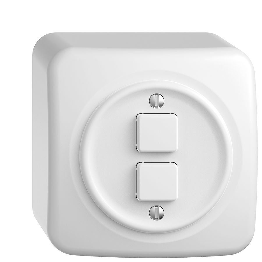 AP-Taster KNX STANDARDdue 2×mit LED RGB, mit Temperaturfühler, weiss