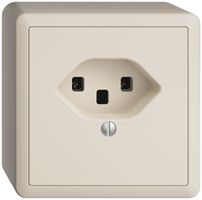 AP-Steckdose EDIZIOdue T23 16A crema, Schraubklemmen