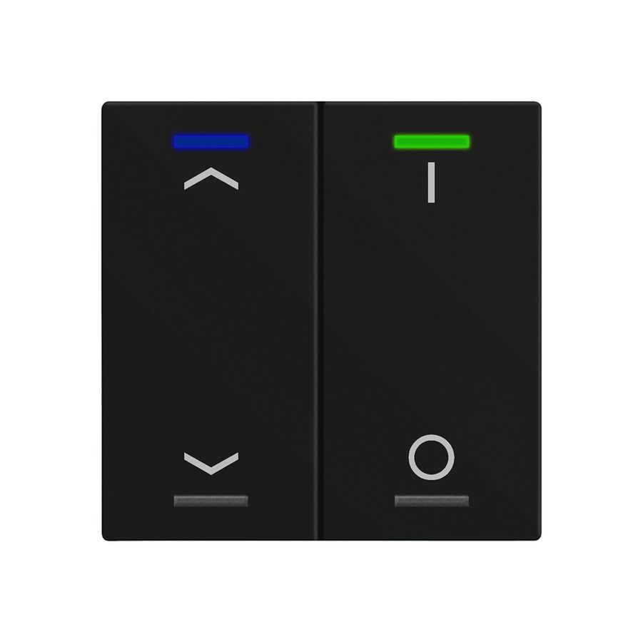 EB-Taster KNX RGBW MDT BE-TAL60T216.C1 2T/4B Temp.schwarz matt "Jalousie"-"I/O"