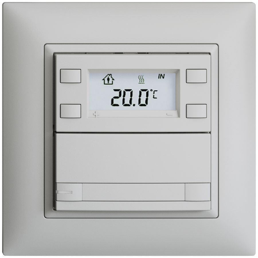 Poussoir RTH ENC KNX 1× EDIZIOdue FMI gris clair, avec pap.+LED RGB