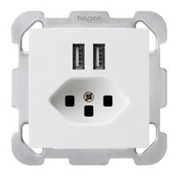 Presa INC 2×USB & T23 kallysto B 2400mA bianco