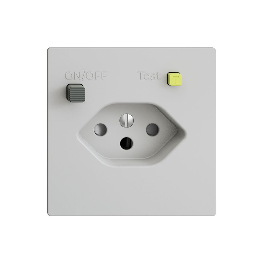 UP-Steckdose EDIZIOdue T13 FI 30mA F, shutter, hellgrau