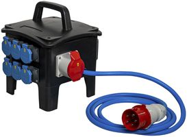 Stromverteiler DEM DB23445 32A 4×LS 1×FI 6×T23 2×16A 1×32A 3m 32A