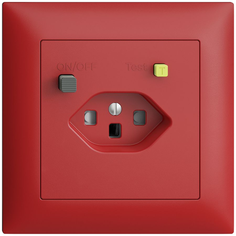 UP-Steckdose EDIZIOdue T23 FI 30mA FMI, shutter, berry