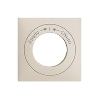 Kit frontale EDIZIOdue Aperto->I<-Chiuso crema 60×60mm per pulsante girevole