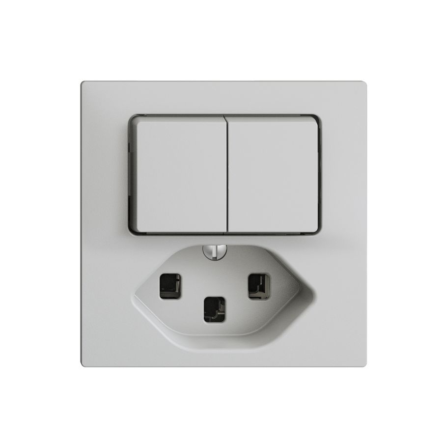 Combinaison A-R+3/1L+T23 16A EDIZIOdue gris clair