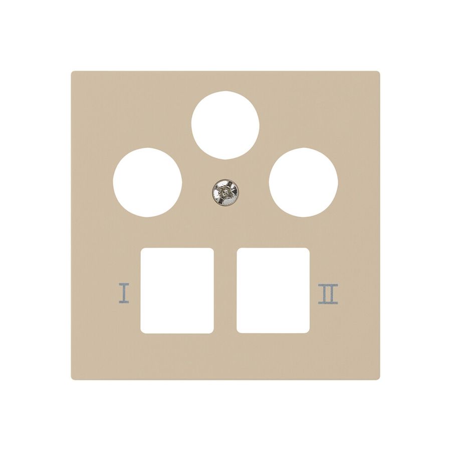 Placca frontale kallysto per R&M HWS beige 3 fori SAT multimedia
