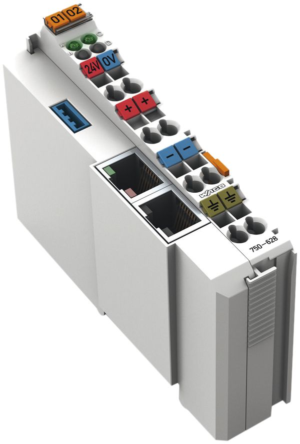 REG-Kopplermodul WAGO zur Busverlängerung, lichtgrau