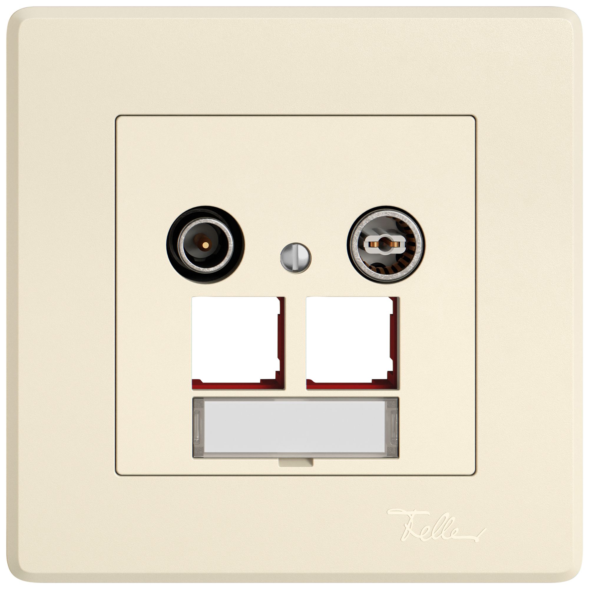 Prise multimédia ENC TV-R EDIZIO.liv SNAPFIX® EASYNET p.2×RJ45 S-One 11dB cr
