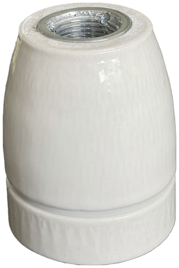 Fassung Elektrogros E27 3/8" ≤220°C Ø47×57.5mm mit Erde weiss