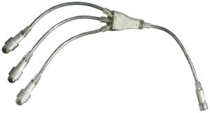 Verbinder QuickFix Divider 3 230V, mit 3 Ausgängen transparent