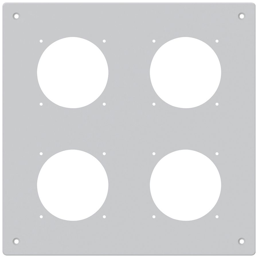 Placca d.montaggio INC robusto 2×2 alluminio, grigio