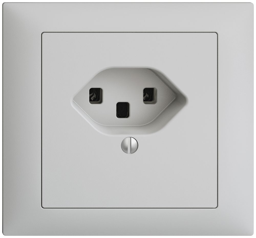 EB-Steckdose EDIZIOdue T23 16A hellgrau, Schraubklemmen