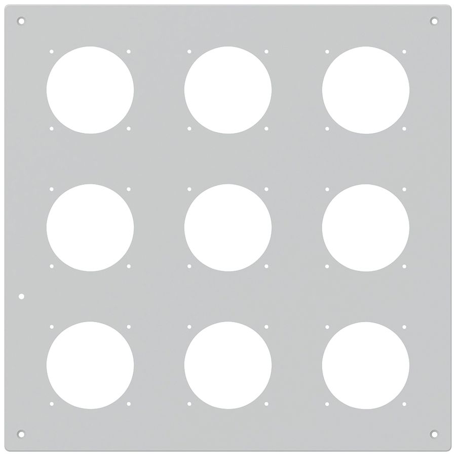 Placca d.montaggio INC robusto 3×3 alluminio, grigio