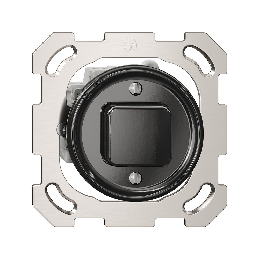 UP-Sonnerie-Drucktaster Sdue, 16A 230 VAC, 77×77mm, mit Steckklemmen schwarz