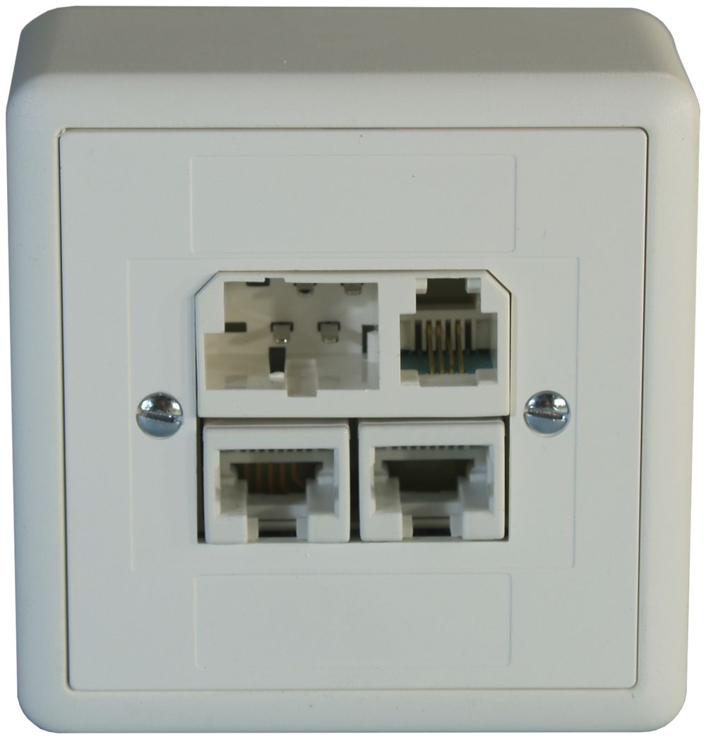 AP-Dose ADSL T+T/2×RJ45/RJ11/u ITplus EDIZIOdue weiss