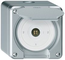 AP-Steckschlüsselschalter robusto IP55 mit Klappdeckel S3/1P aluminium Vierkant