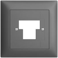 Frontset EDIZIOdue dunkelgrau 88×88mm 1×TT 2×RJ45