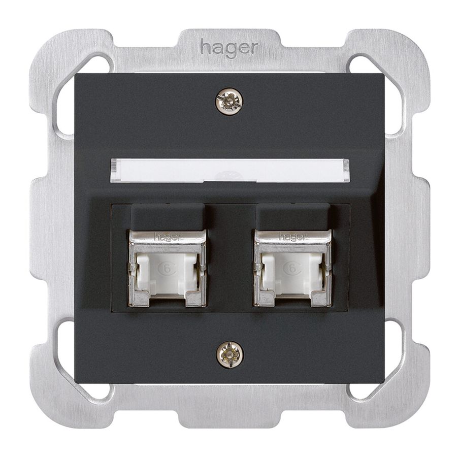 UP-Montage-Set kallysto B Kat.6 2RJ45/s schwarz