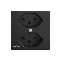 UP-Steckdose EDIZIOdue 2×T13 1×S schwarz mit Shutter
