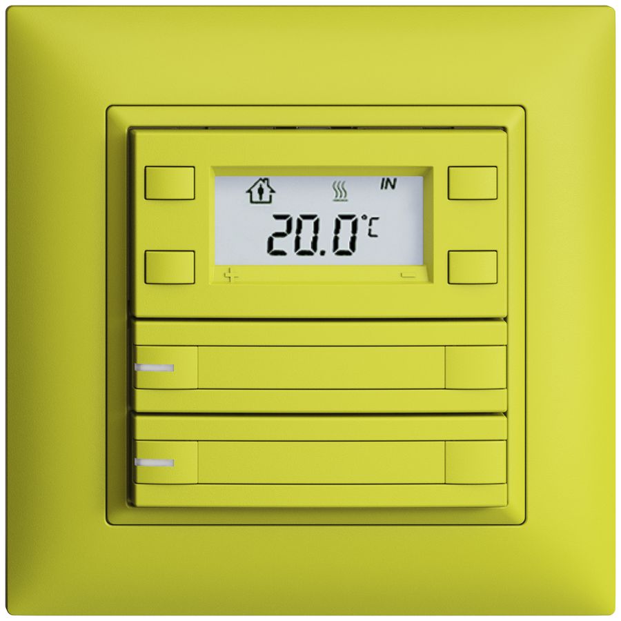 Poussoir RTH ENC KNX 2× EDIZIOdue FMI lemon, avec pap.+LED RGB