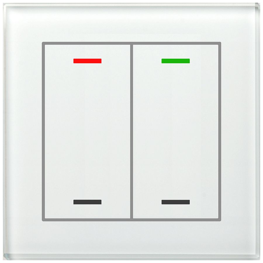 Pulsante KNX RGBW INC MDT BE-GTL20W.01 2t/4a vetro bianco "neutrale"