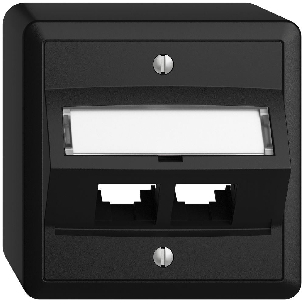 AP-Montageset S-One EDIZIOdue FX für 2×RJ45 schräg, schwarz