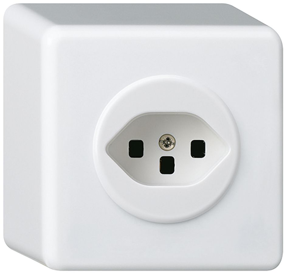 AP-Steckdose basico Typ 23 weiss mit Steckklemmen