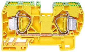 Durchgangs-Reihenklemme Woertz 2.5…16mm² 65A 600V Federzugansch.2×1 TH35 gn/gb