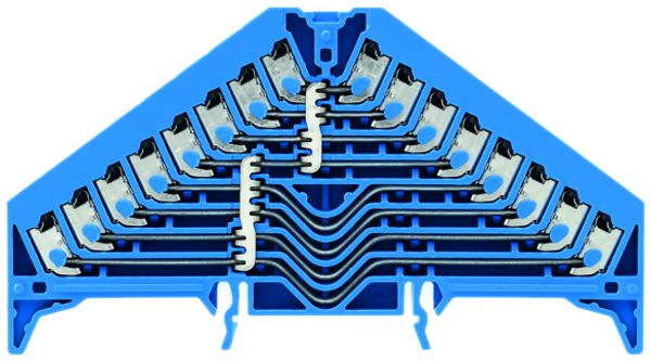 Borne de distribution de potentiel Weidmüller PPV 8L PUSH IN TS35×7.5 bleu