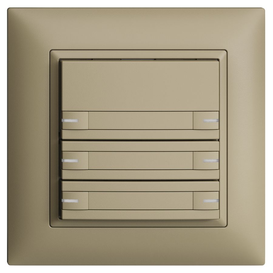 UP-KNX-Taster RGB EDUE FMI, 250mW, m.RGB-LED, m.Papier., 6×Taste, 1×Tastenb., sa