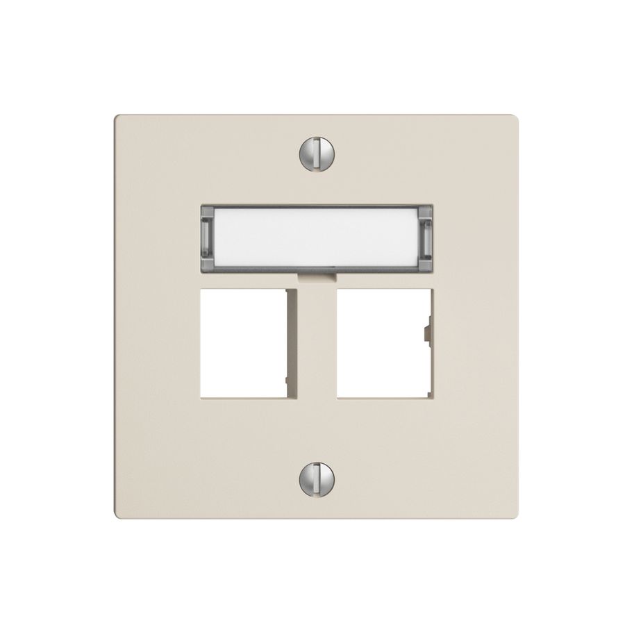 Kit montaggio EDIZIOdue uscita dritta, per 2×RJ45 freenet, crema