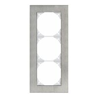 Cadre de rec.EDIZIOdue prestige 3×1 acier chromé poncé