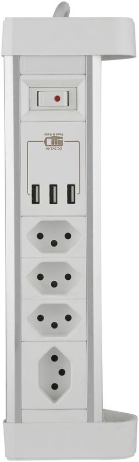Prise multiple de table 4×T13/3×USB-A 2m T12 blanc