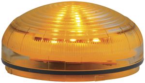 Sirene Hugentobler SIR-E LED S mit Licht, orange, ohne Sockel, IP65, Ø92×62mm