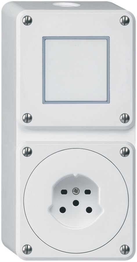 Combi AP 2×1 HA robusto schema 3/tipo 15 con morsetti a innesto bianco