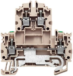 Borne multi-étage Weidmüller WDK N DU-PE connexion à vis 4mm² 2 étages beige