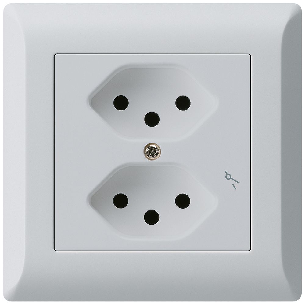 UP-Steckdose kallysto.line 2×T13/1 hellgrau