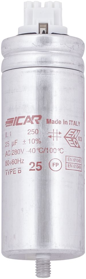 Kondensator ICAR IL 1/250 40X103MM 25µF 250V f.Leuchte (parallel) Ø40×103mm