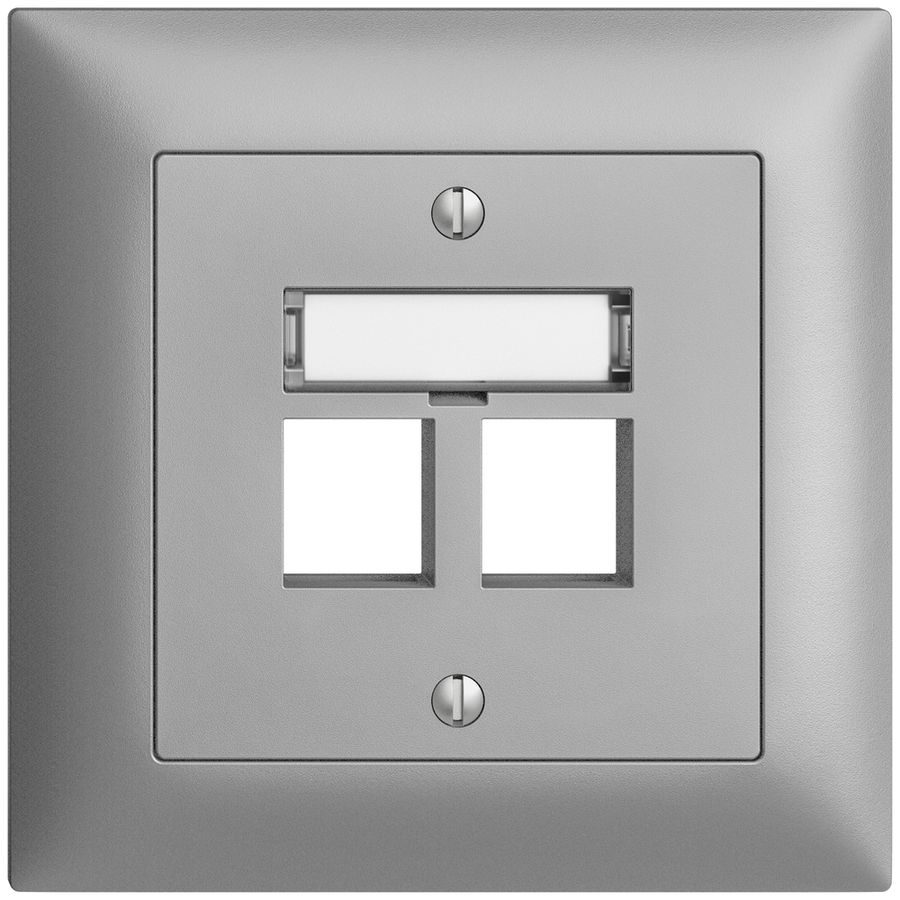 UP-Montageset EDIZIOdue FMI, Geradeauslass, für 2×Keystone, silver